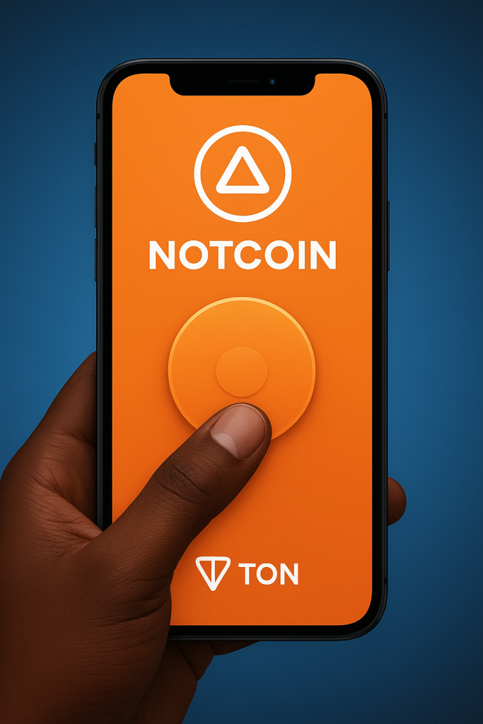 AI-generated mockup of Notcoin bot for Telegram crypto mining 2025