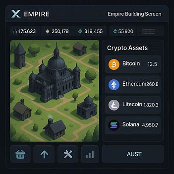 AI-generated mockup of X Empire bot for Telegram crypto mining 2025.